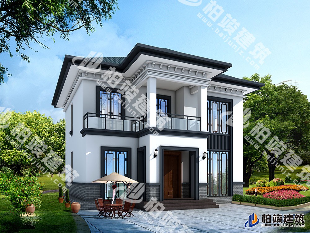 新款農(nóng)村自建二層別墅設(shè)計(jì)圖，新中式風(fēng)格，戶型布局實(shí)用