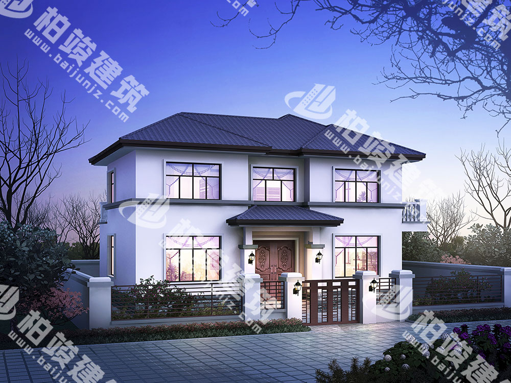 二層現(xiàn)代風(fēng)格自建房設(shè)計(jì)圖，框架結(jié)構(gòu)，大氣設(shè)計(jì)