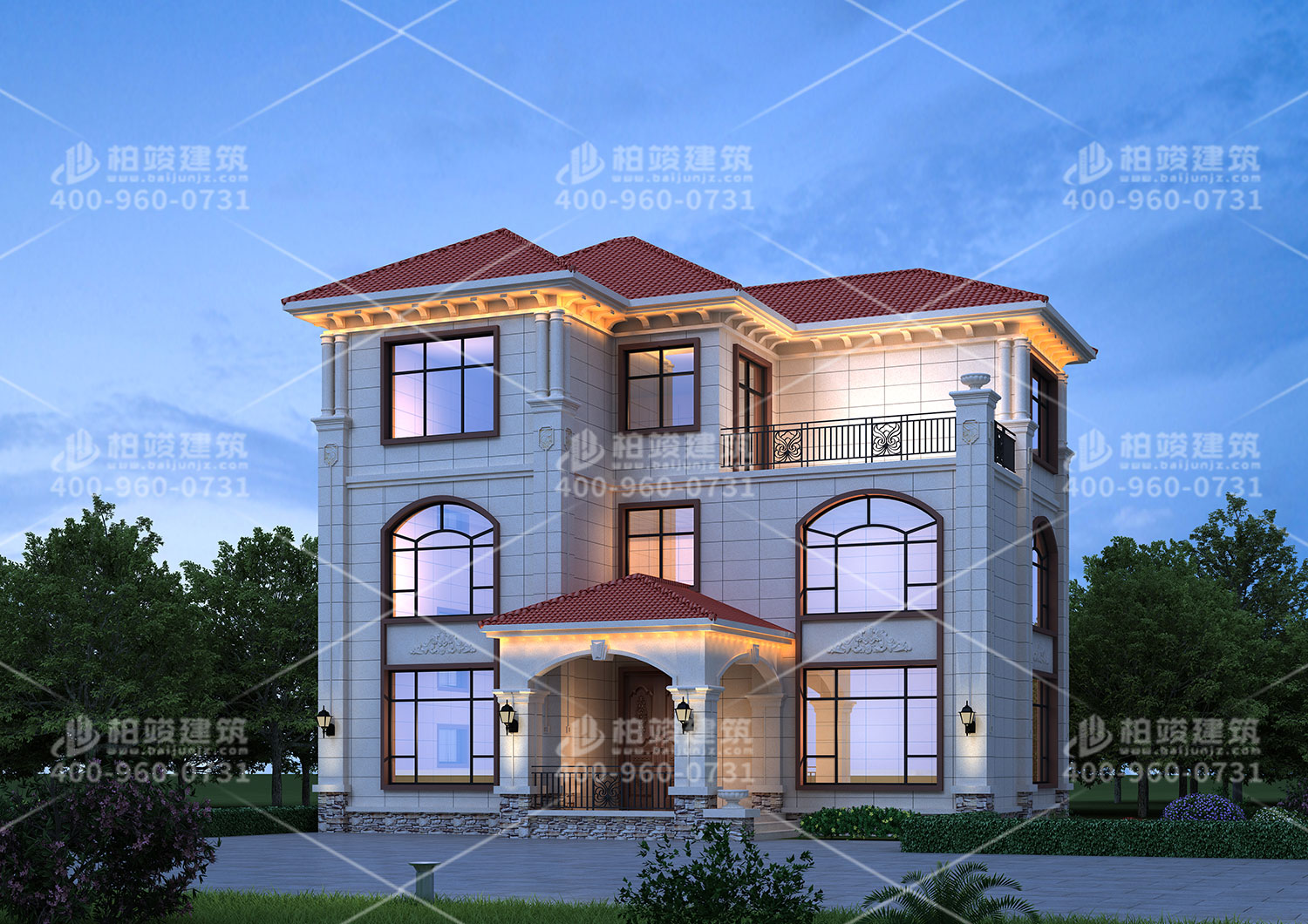 雙拼別墅設(shè)計(jì)圖，兩兄弟住的近感情更好。