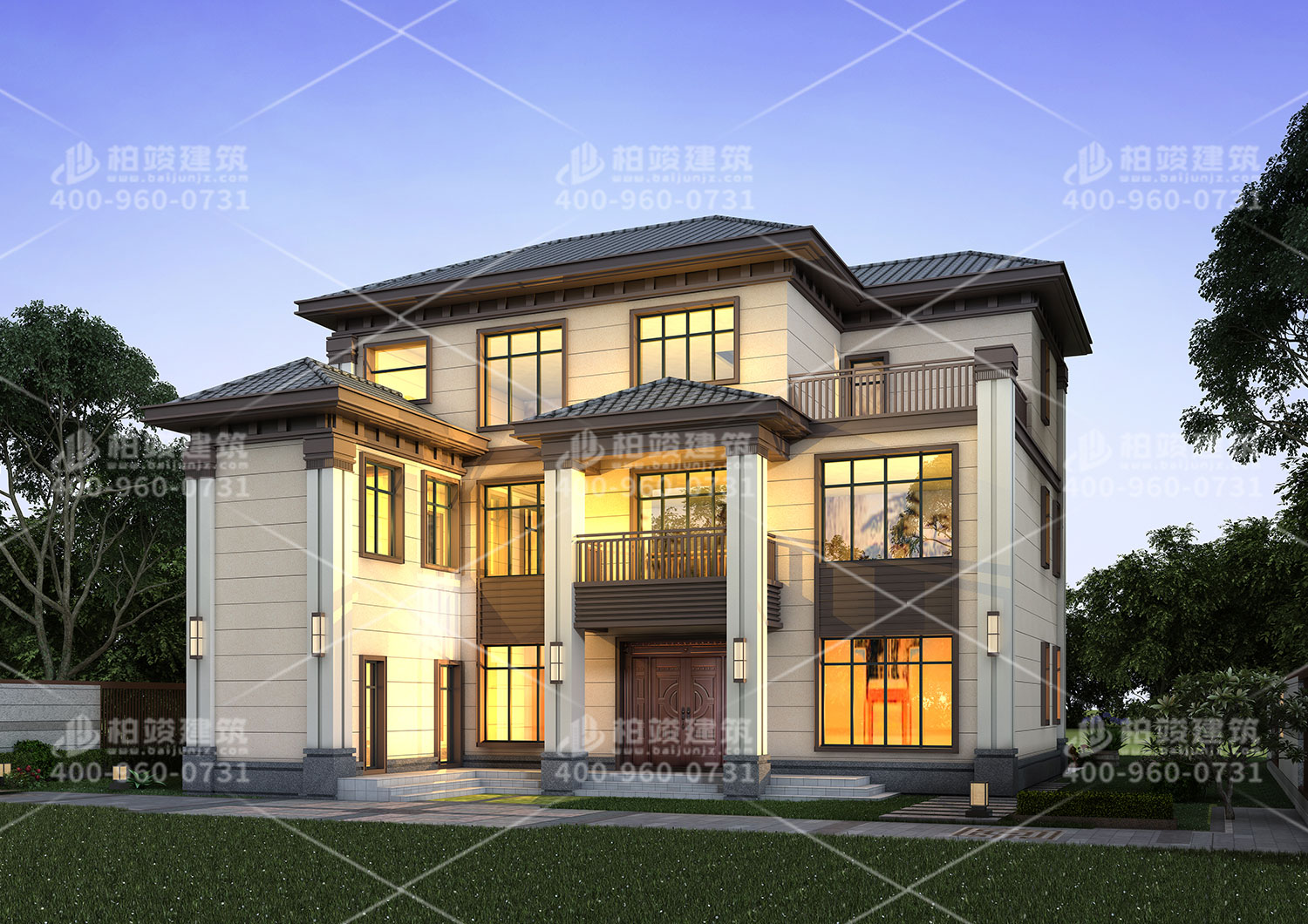 三層農(nóng)村自建房設(shè)計(jì)圖，帶特色的外觀讓人喜愛(ài)。