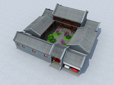 中式四合院設(shè)計(jì)圖，二層占地480平。