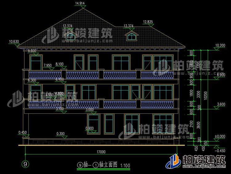 2019新農(nóng)村歐式別墅設(shè)計(jì)圖，三層自建房大氣漂亮別墅BZ368-簡歐風(fēng)格