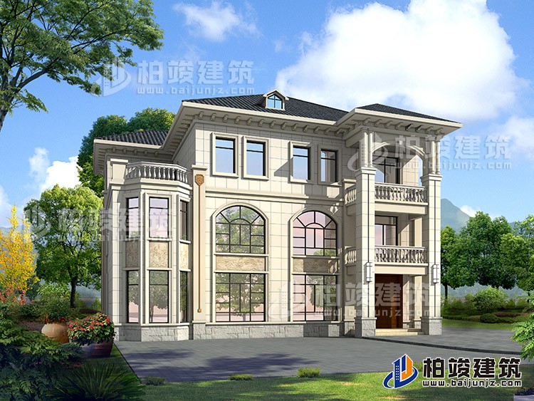2019新農(nóng)村歐式別墅設(shè)計(jì)圖，三層自建房大氣漂亮別墅BZ368-簡歐風(fēng)格