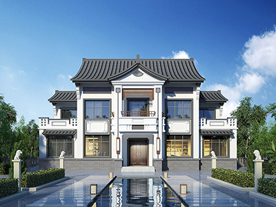 新農(nóng)村二層自建房設(shè)計(jì)圖紙 帶地下室及游泳池BZ2592-新古典風(fēng)格