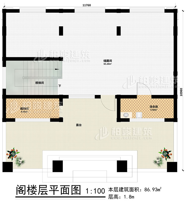 閣樓：2儲物間、樓梯間、洗衣房、露臺
