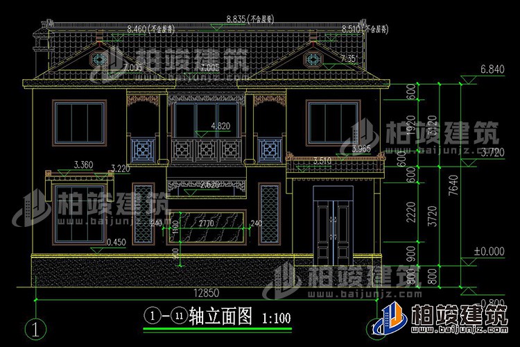 農(nóng)村四合院自建房設計圖紙BZ2741-新中式風格